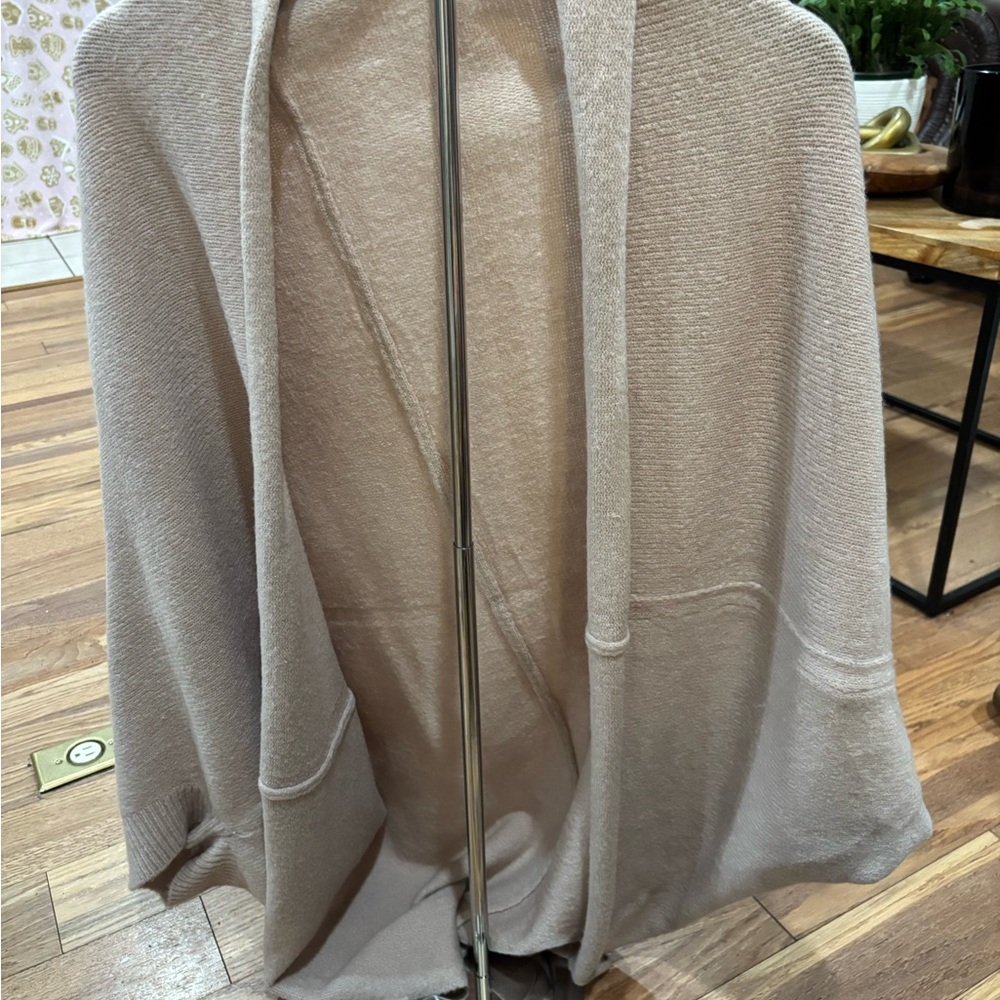Cozy Tan Open-Front Cardigan